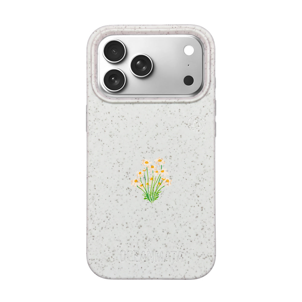 iPhone 17 Pro Max Case - Flowers White - "Daisy" - Sustainable