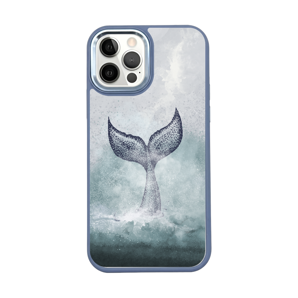 iPhone 12 pro / iPhone 12 Hülle - Delfin blau - "Dolphin Twins" - nachhaltig