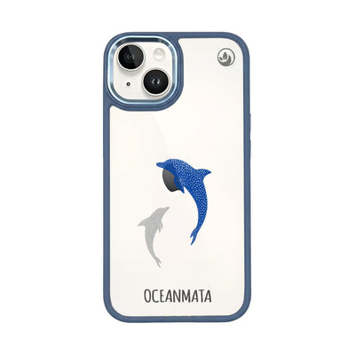 iPhone 14 Case - Dolphin Blue - "Dolphin Twins" - Sustainable