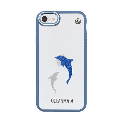 iPhone SE/7/8 Case - Dolphin Blue - "Dolphin Twins" - Sustainable