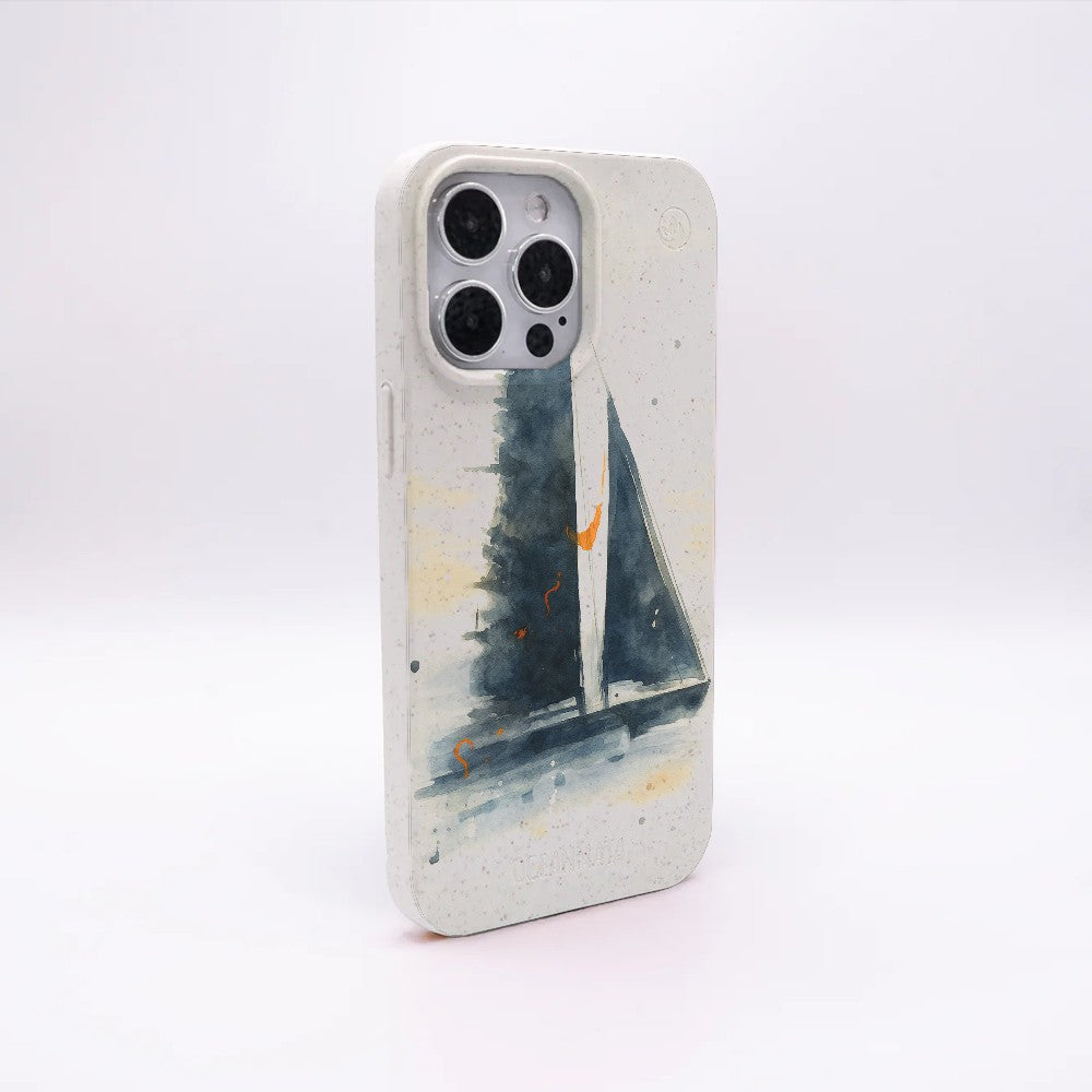 iPhone 13 mini Case - Sailing white - "Golden Horizon" - sustainable