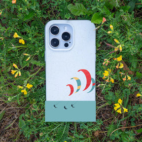 iPhone 14 pro max Hülle - Kite weiß - "Kitesurf" - nachhaltig