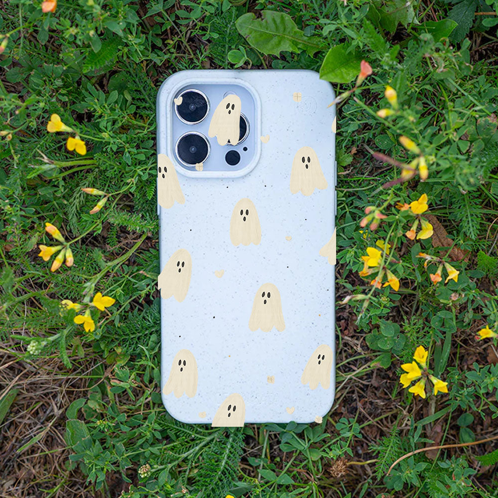 iPhone SE/7/8 Hülle - Geist weiß - "LittleGhost" - nachhaltig