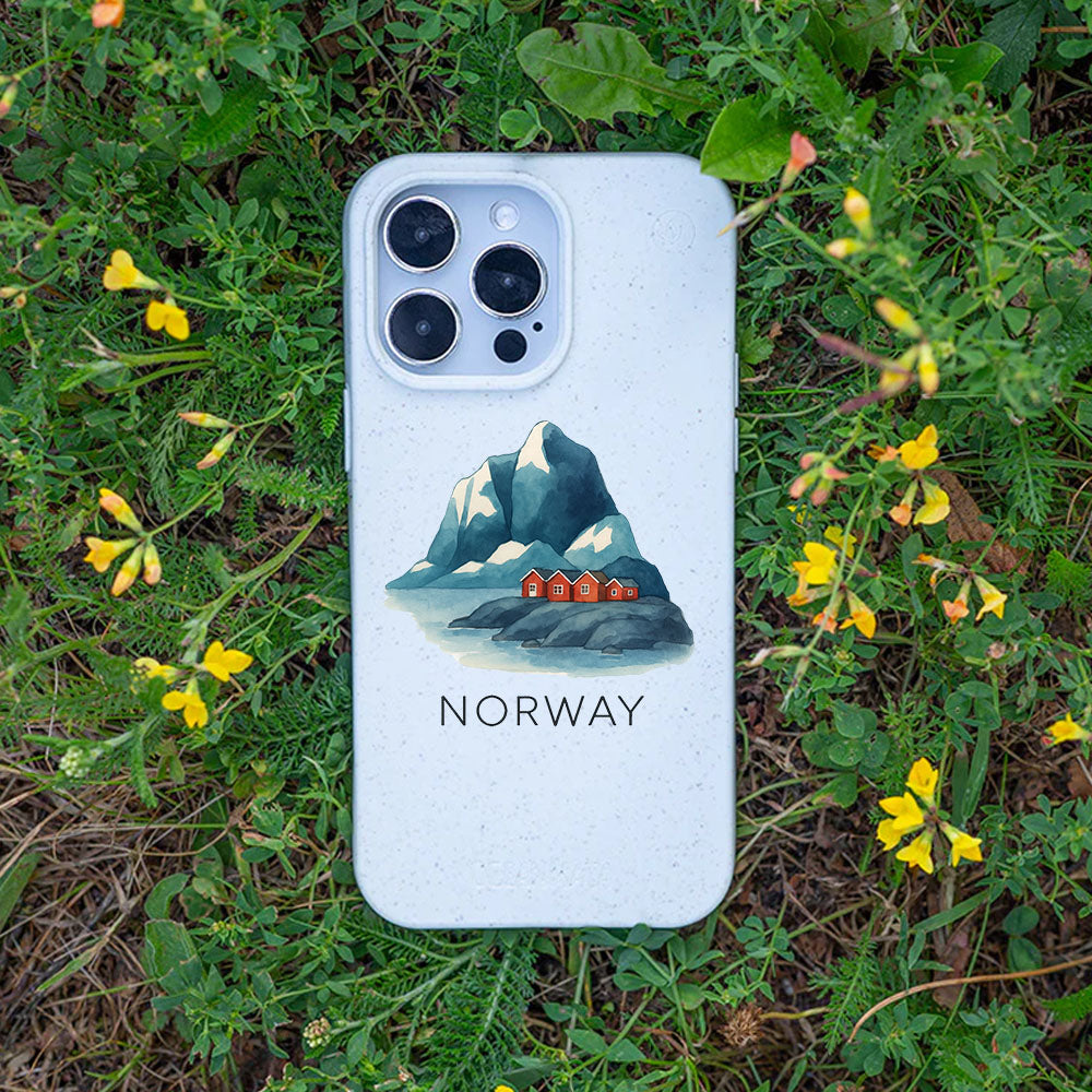 iPhone 15 pro Hülle - Norwegen weiß - "Norway" - nachhaltig