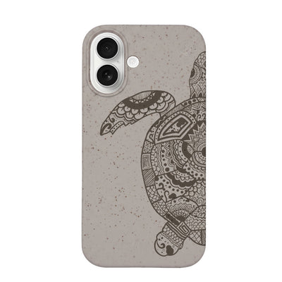 iPhone 17 Hülle - beige - "GREEN TURTLE" - nachhaltig