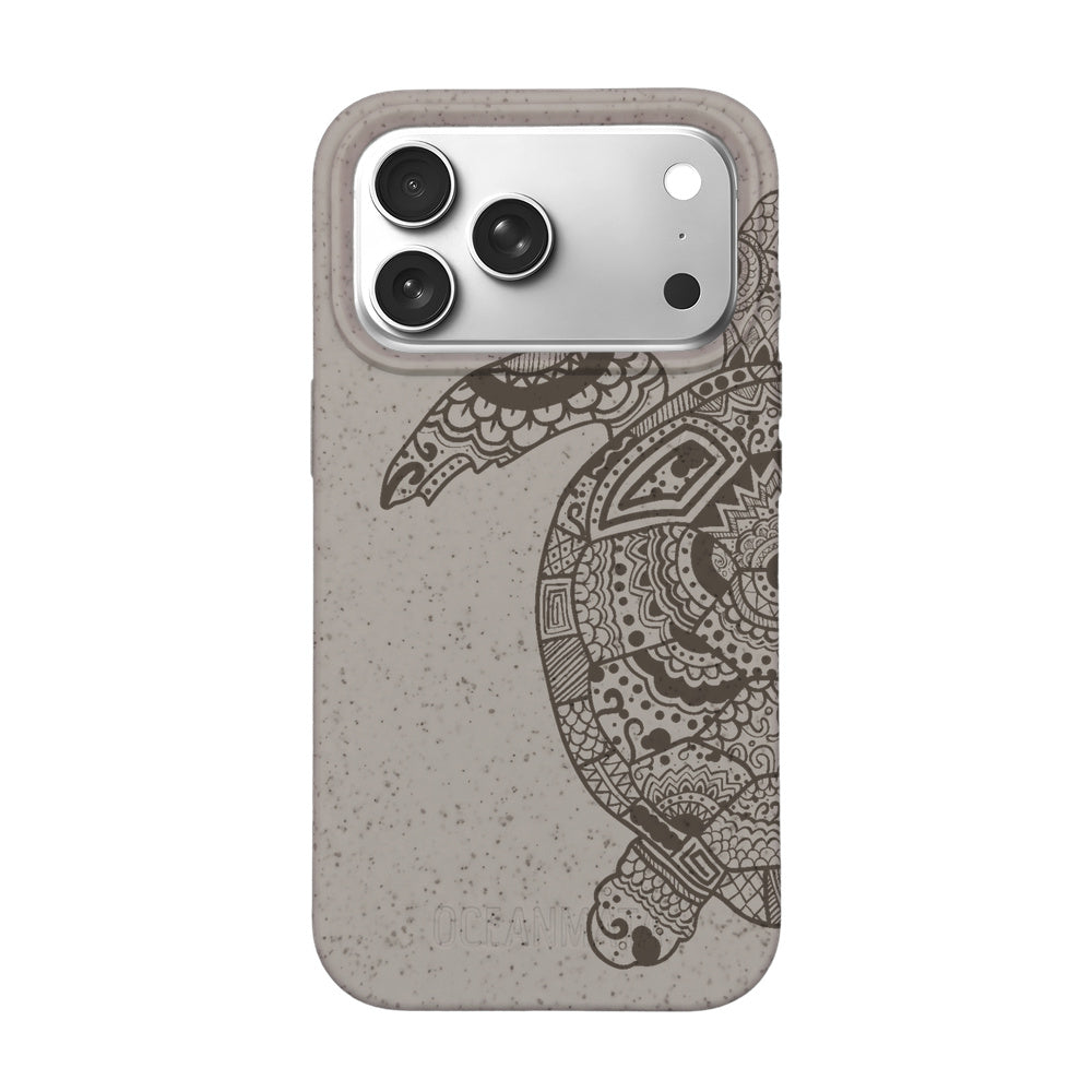 iPhone 17 pro max case - beige - "GREEN TURTLE" - sustainable