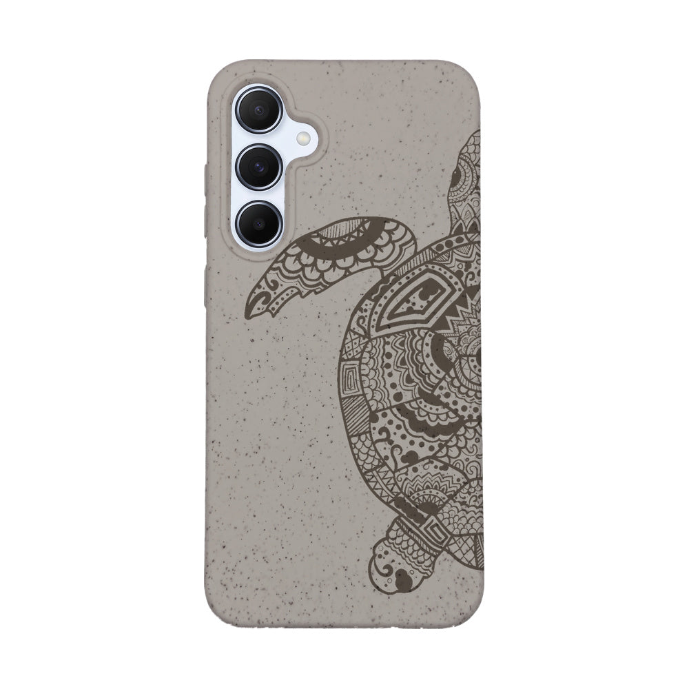 Samsung A55 Hülle - beige - "GREEN TURTLE" - nachhaltig