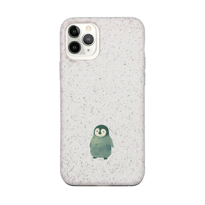 iPhone 11 pro Hülle - Pinguin weiß - "HappyPinguin" - nachhaltig