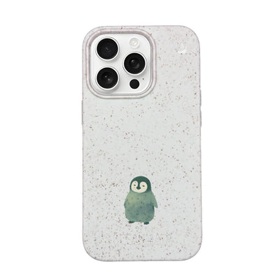 iPhone 16 pro max Hülle - Pinguin weiß - "HappyPinguin" - nachhaltig