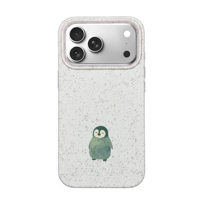 iPhone 18 Pro Max / 17 Pro Max Hülle - Pinguin weiß - "HappyPinguin" - nachhaltig