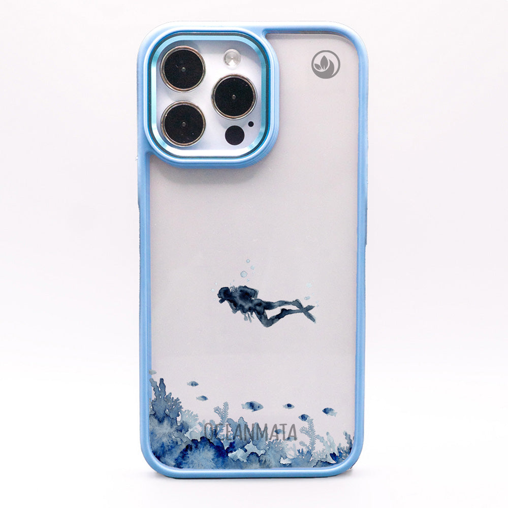 iPhone 13 pro max Hülle - Taucher blau - "DeepDive" - nachhaltig