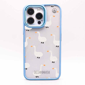 iPhone 15 Hülle -  gans blau - "Goose Fella" - nachhaltig