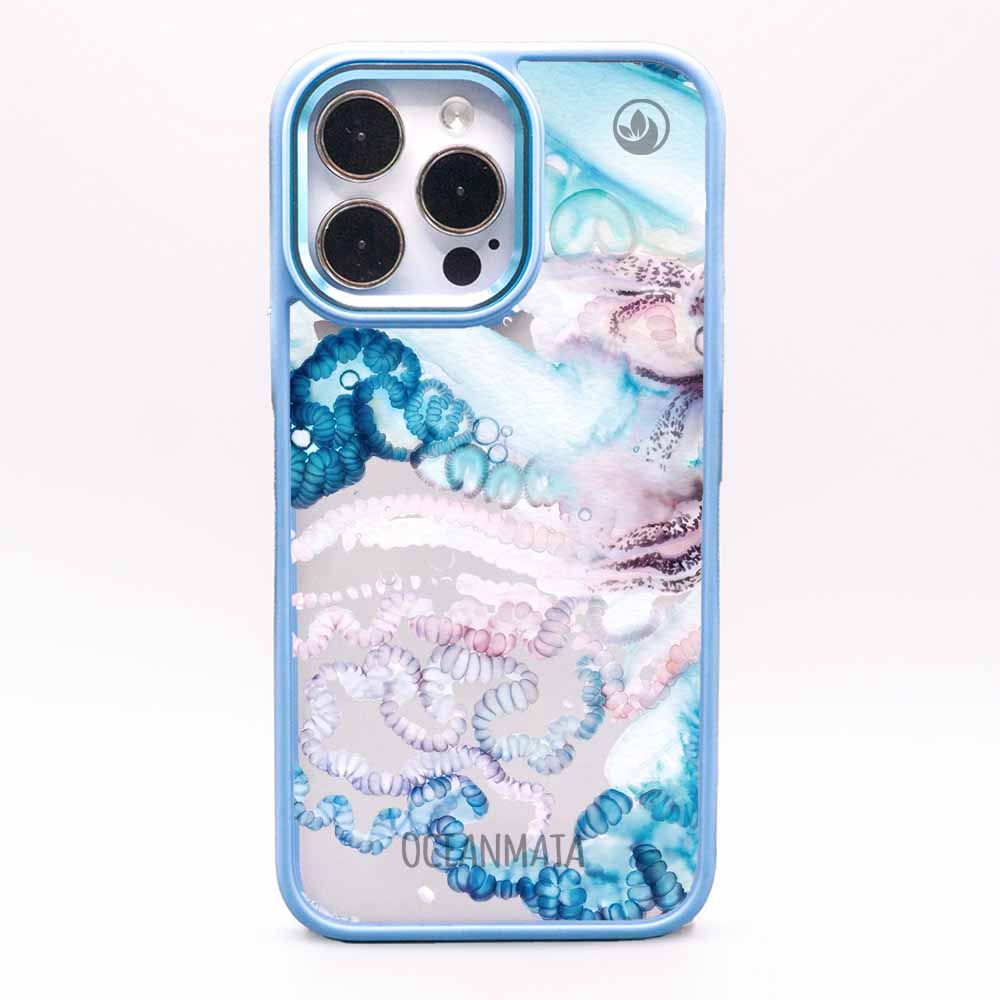 iPhone SE/7/8 Hülle - Qualle blau - "Men o' War" - nachhaltig