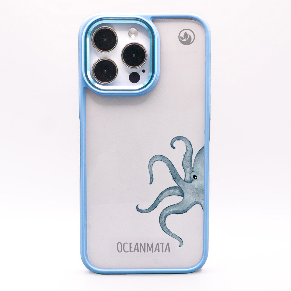 iPhone 14 pro Hülle - Oktopus blau - "TentacleTheory" - nachhaltig