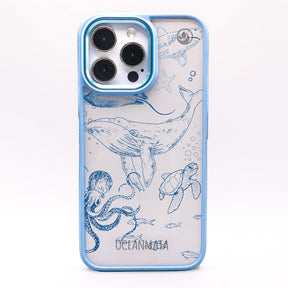 iPhone 13 pro max hoesje - walvisblauw - "WhaleLife" - duurzaam 