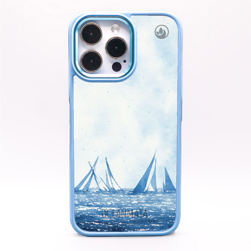 iPhone 16 pro Hülle - segeln blau - "BlueHorizon" - nachhaltig