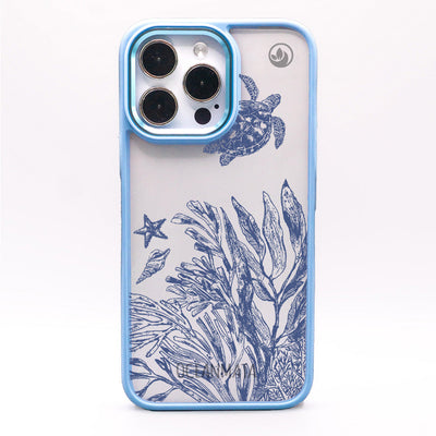 iPhone 16 pro case - turtles blue - "Silent Wave" - ​​sustainable
