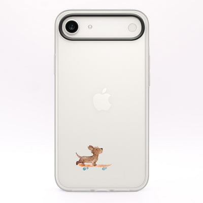 iPhone 17 Air Hülle - Skater Hund blau - "SkaterBoi" - nachhaltig
