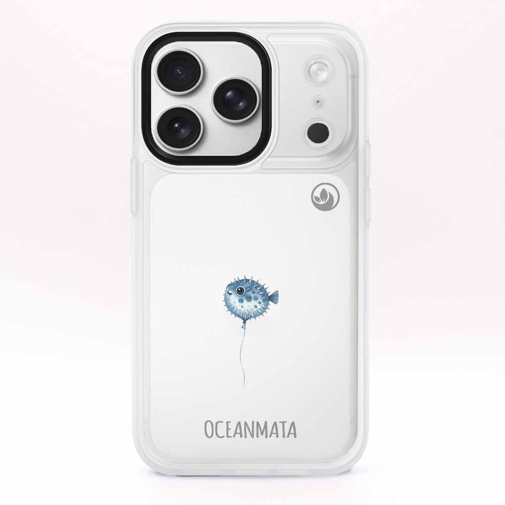 iPhone 17 pro max Hülle - kugelfisch blau - "Pufferfish" - nachhaltig