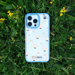 iPhone 15 Hülle -  gans blau - "Goose Fella" - nachhaltig
