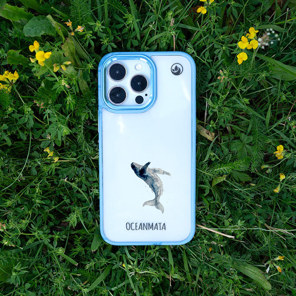 iPhone 15 pro Hülle - Wal blau - "Joy" - nachhaltig