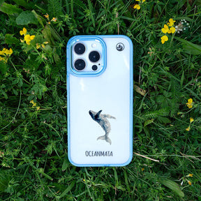 iPhone 15 pro Hülle - Wal blau - "Joy" - nachhaltig