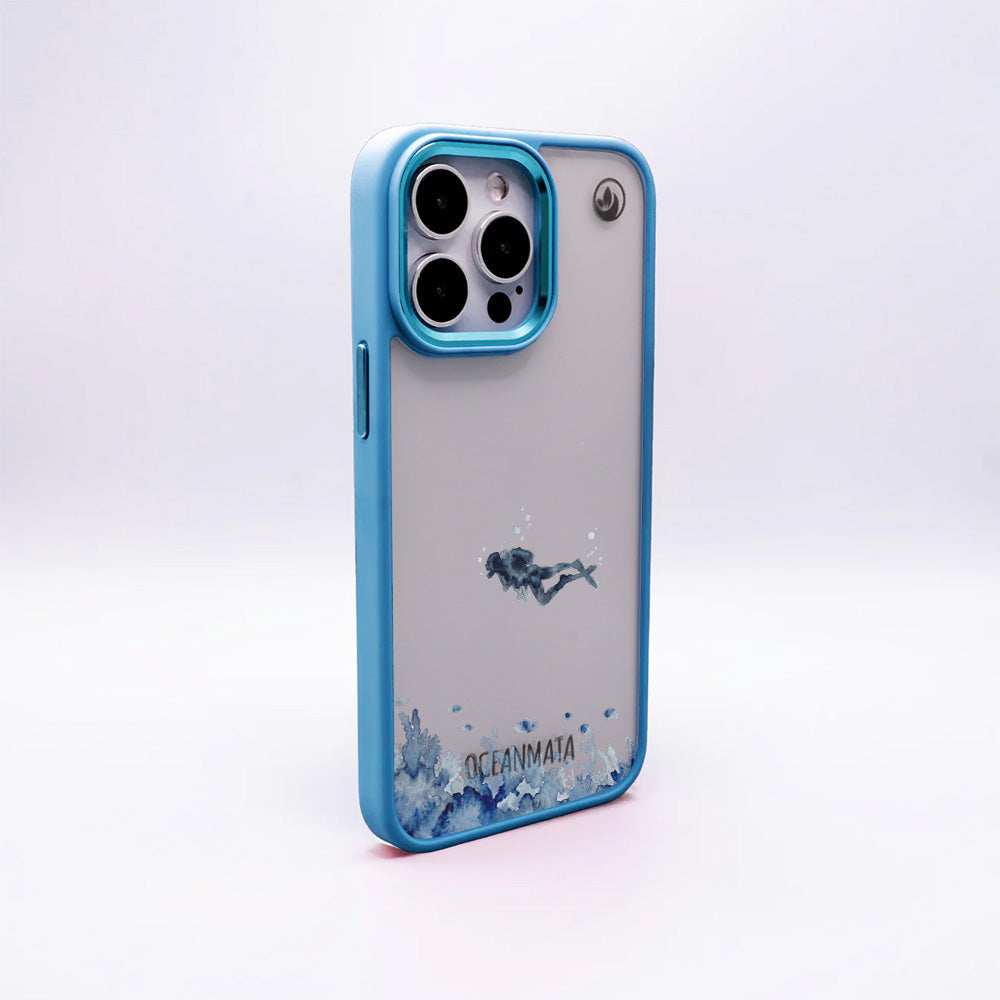 iPhone 13 pro max Hülle - Taucher blau - "DeepDive" - nachhaltig