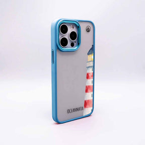 iPhone 12 pro / iPhone 12 Hülle - Leuchtturm blau - "Lighthouse" - nachhaltig