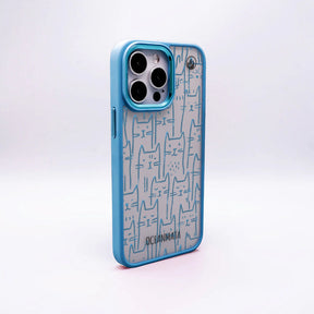 iPhone SE/7/8 Hülle - Katzen blau - "miau" - nachhaltig