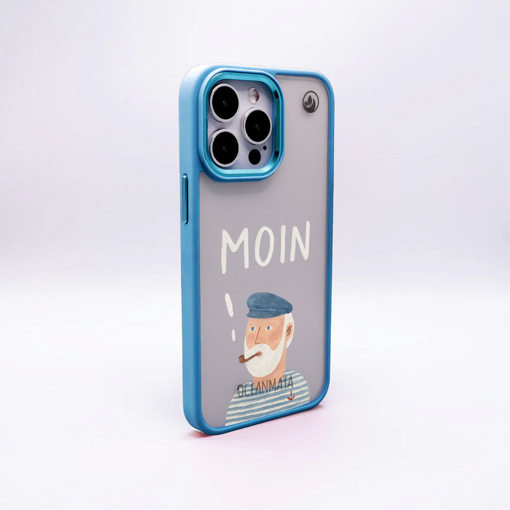 iPhone 16e Hülle - Moin blau - "Ostfriese" - nachhaltig