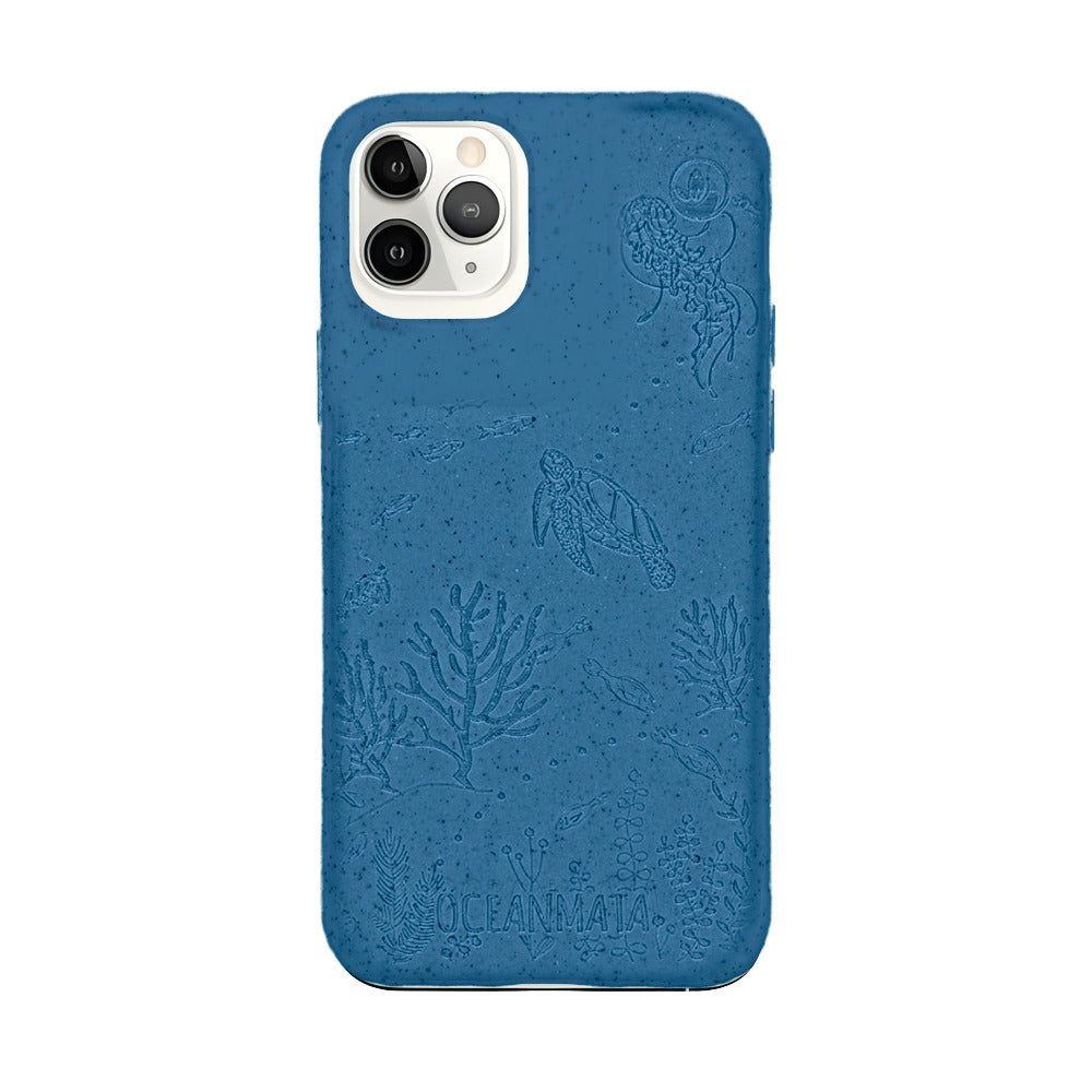 iPhone 11 pro case 'TURTLE Family' - blue - sustainable