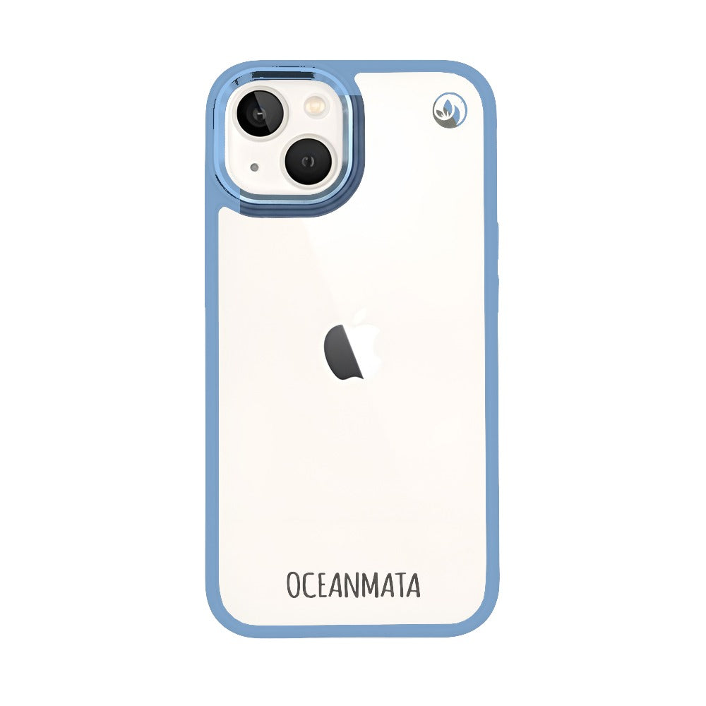 iPhone 13 hoesje - transparant oceaanblauw - duurzaam 