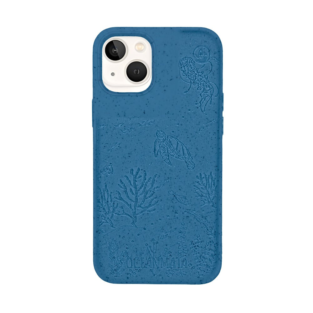 iPhone 13 mini case 'TURTLE Family' - blue - sustainable