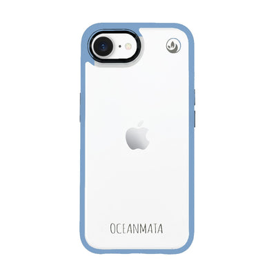 iPhone 16e hoesje - transparant oceaanblauw - duurzaam 