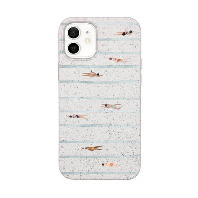 iPhone 12 mini Hülle - Schwimmen weiß - "lapflow" - nachhaltig
