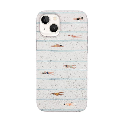 iPhone 13 mini Case - Swimming White - "lapflow" - sustainable