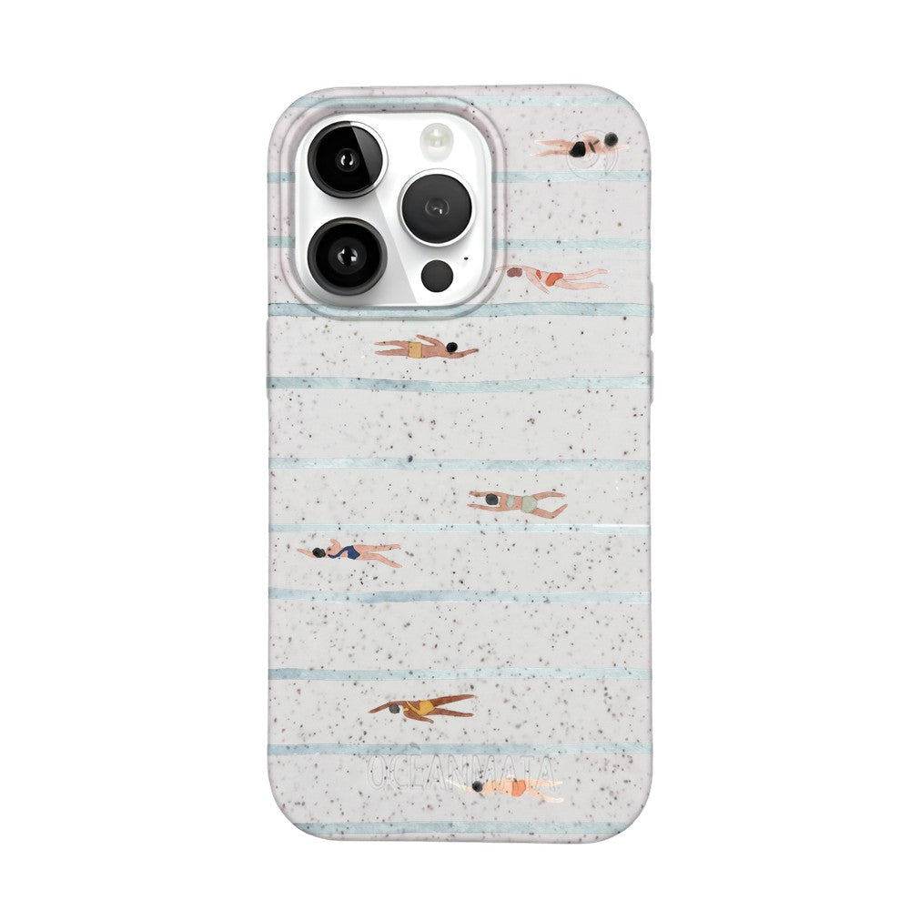 iPhone 14 Pro Case - Swimming White - "lapflow" - sustainable