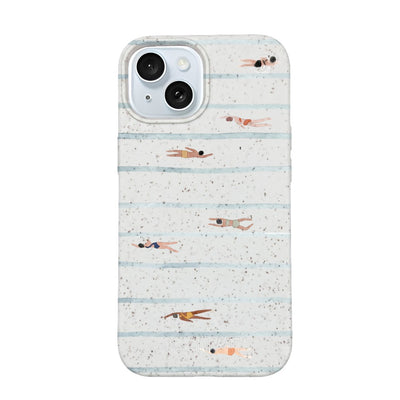 iPhone 15 Hülle - Schwimmen weiß - "lapflow" - nachhaltig