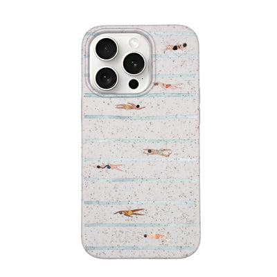 iPhone 15 pro max Hülle - Schwimmen weiß - "lapflow" - nachhaltig