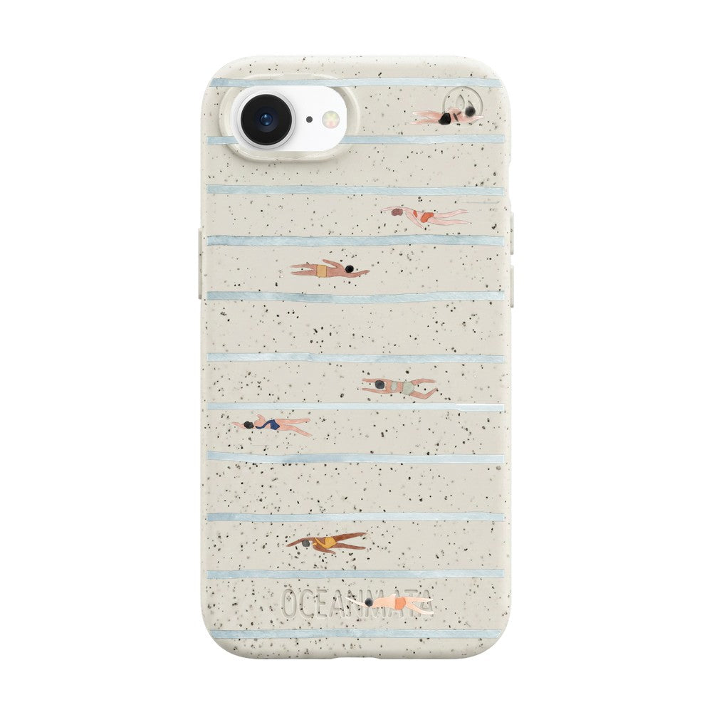 iPhone 16e Hülle - Schwimmen weiß - "lapflow" - nachhaltig