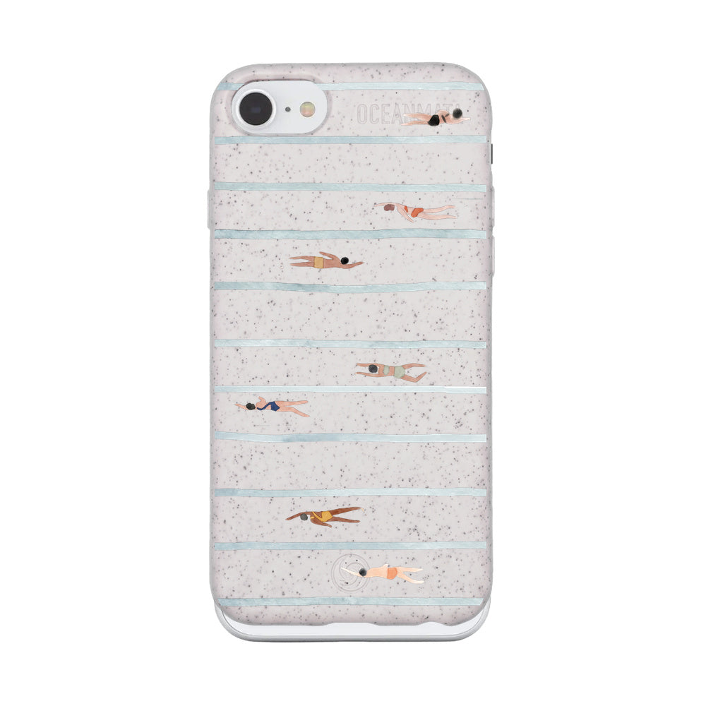 iPhone SE/7/8 Hülle - Schwimmen weiß - "lapflow" - nachhaltig