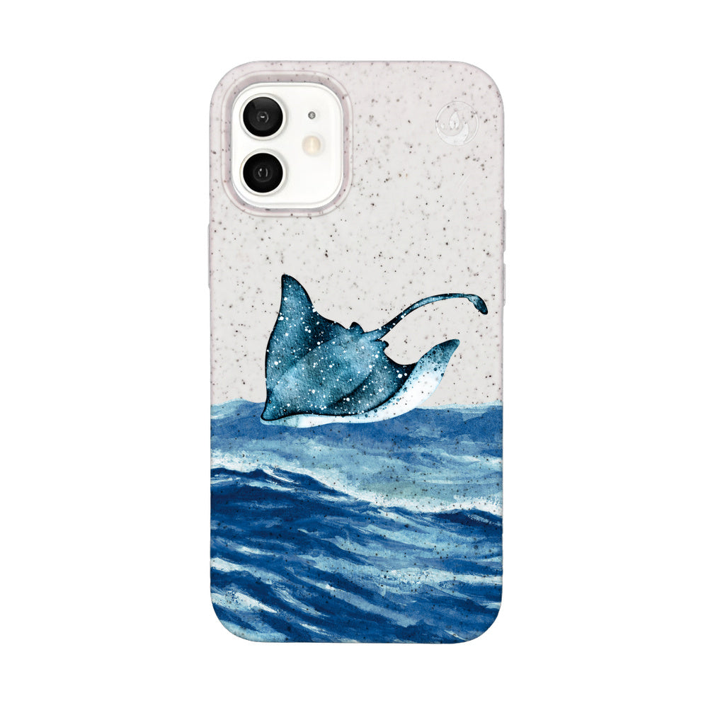 iPhone 12 mini Hülle - weiß Manta - "Manta Wave" - nachhaltig