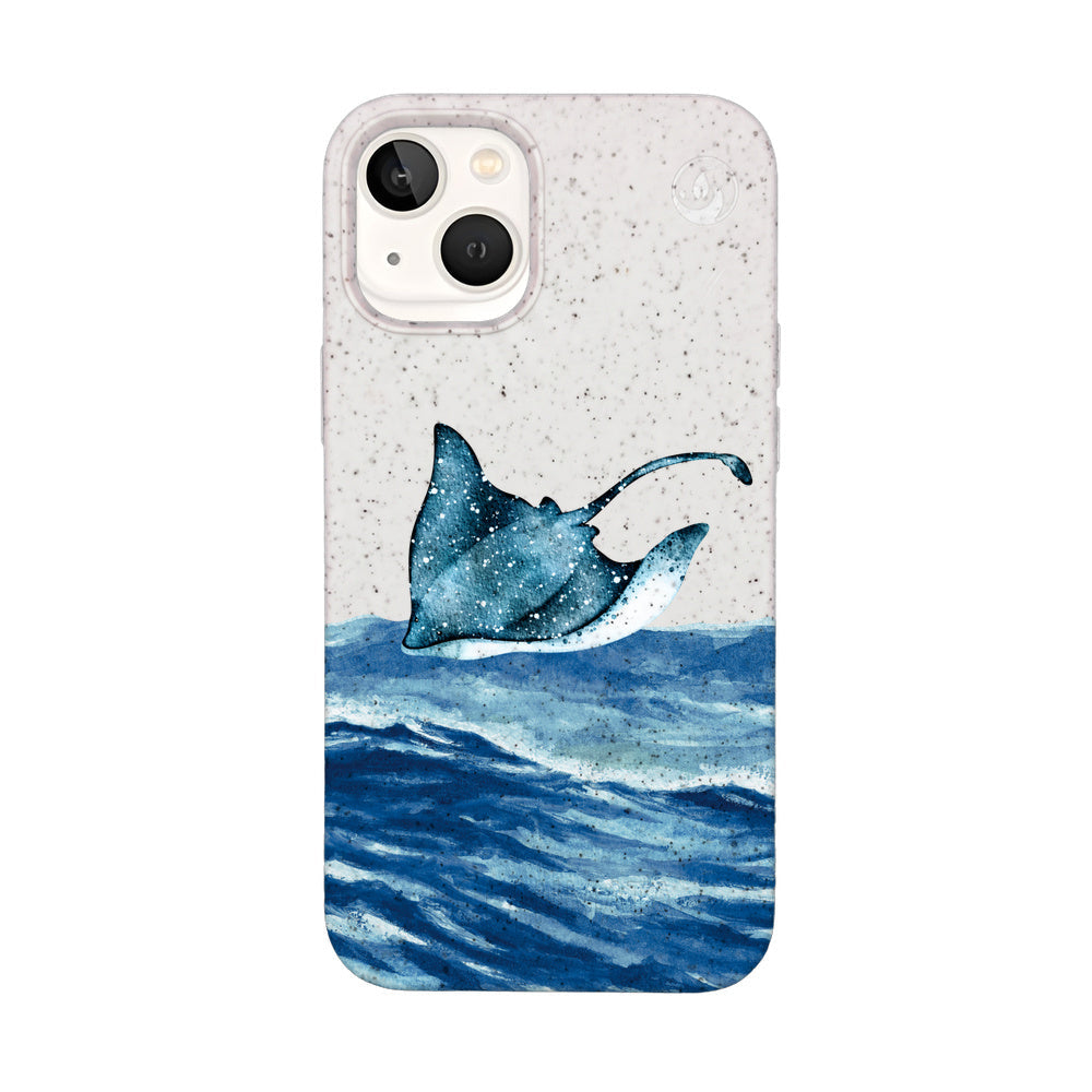 iPhone 13 mini case - white Manta - "Manta Wave" - ​​sustainable