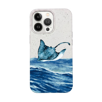iPhone 13 pro case - white Manta - "Manta Wave" - ​​sustainable