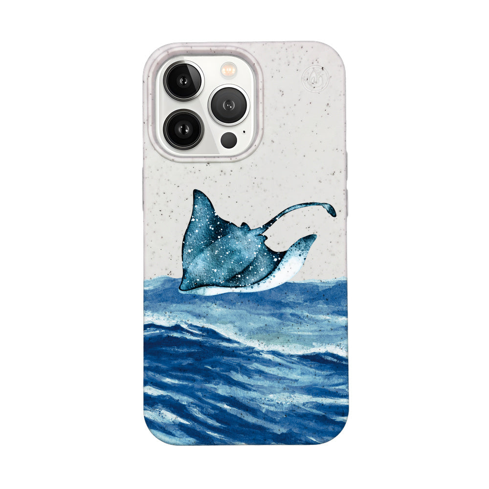 iPhone 13 pro max case - white Manta - "Manta Wave" - ​​sustainable