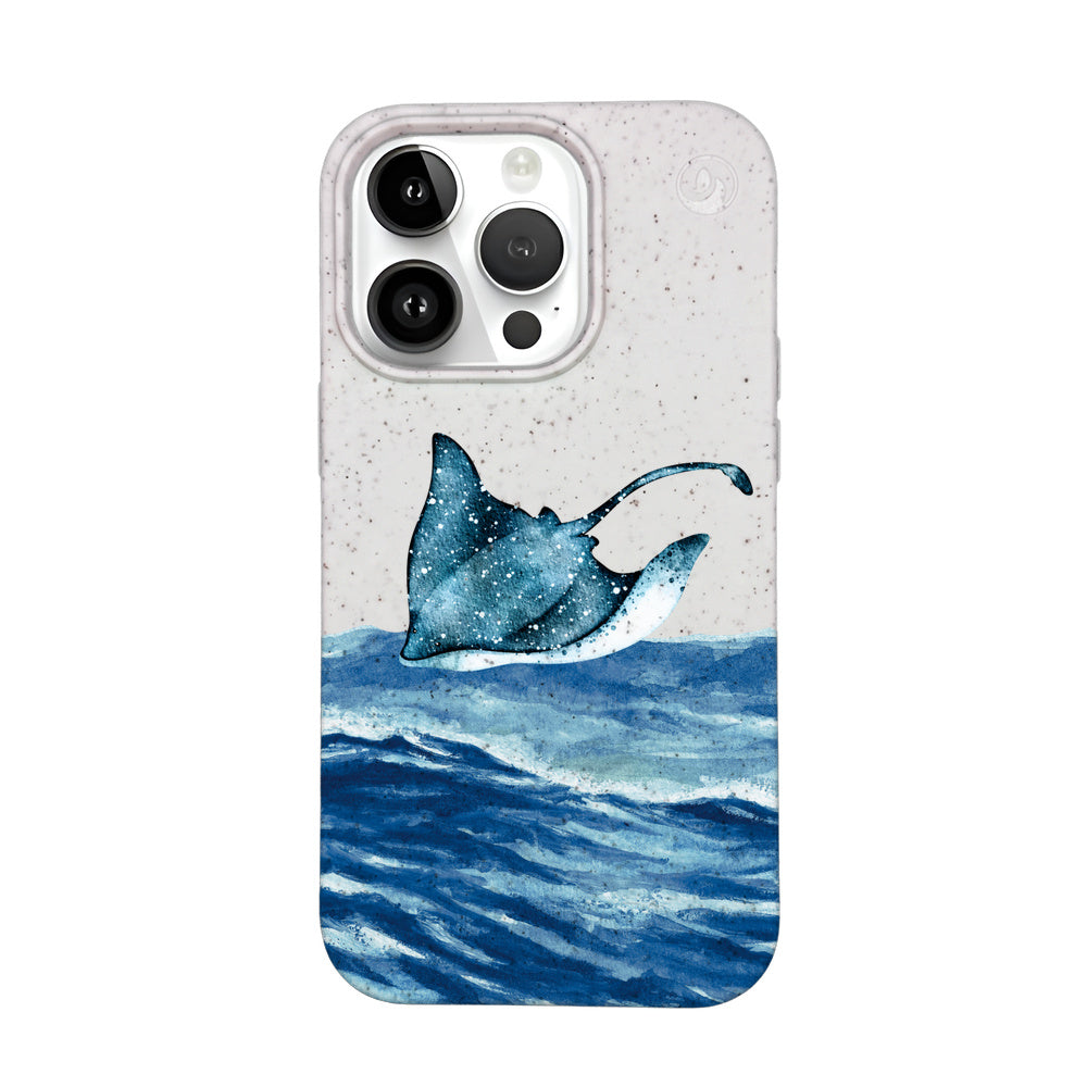 iPhone 14 pro max case - white Manta - "Manta Wave" - ​​sustainable