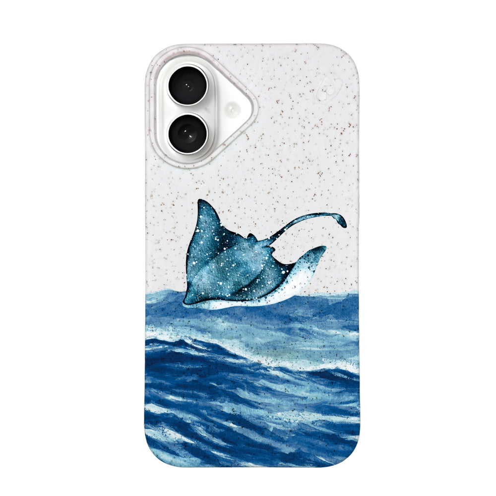 iPhone 16 Case - white Manta - "Manta Wave" - ​​sustainable