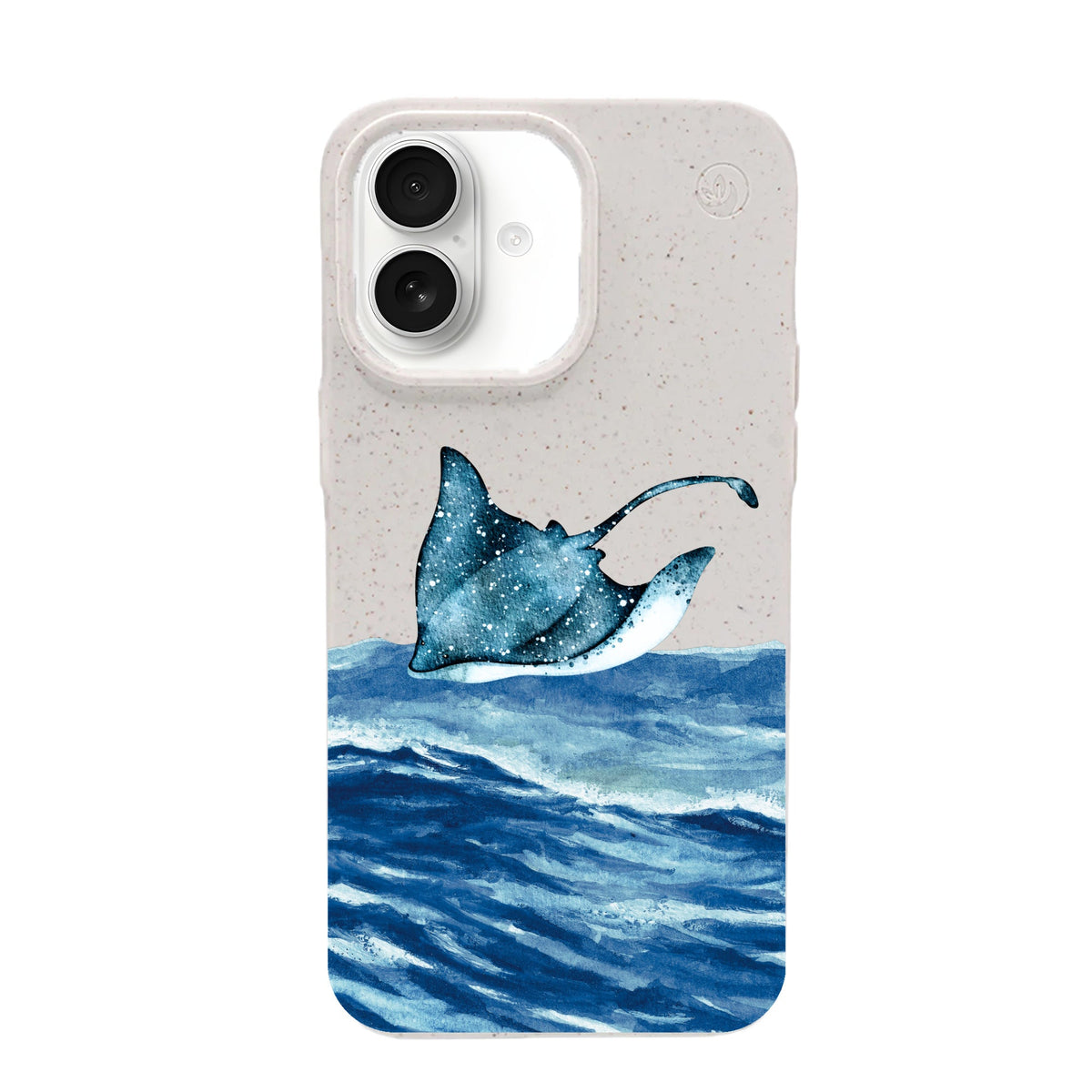 iPhone 17 Case - White Manta - "Manta Wave" - sustainable