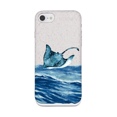 iPhone SE/7/8 hoesje - wit Manta - "Manta Wave" - ​​duurzaam