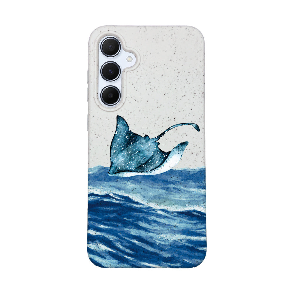 Samsung A55 Hülle - weiß Manta - "Manta Wave" - nachhaltig